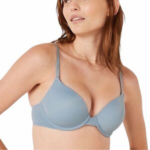 PINK Victoria’s Secret Grey Blue Rhinestone Strap Wear Everywhere Bra 36D BNWT